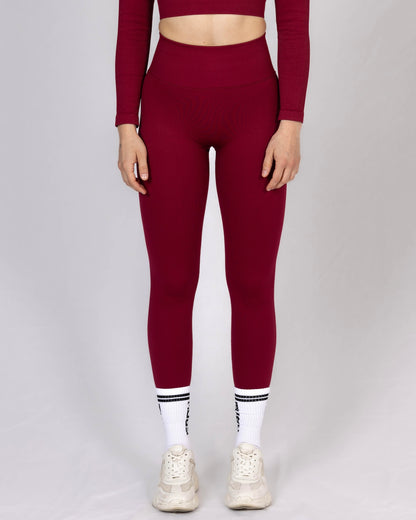 Bundle Top & Leggings 'CROPPED' - Wine Red